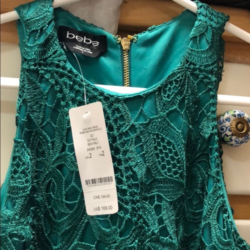 NWT Bebe midi lace dress xs 2 - Picture 8 of 8